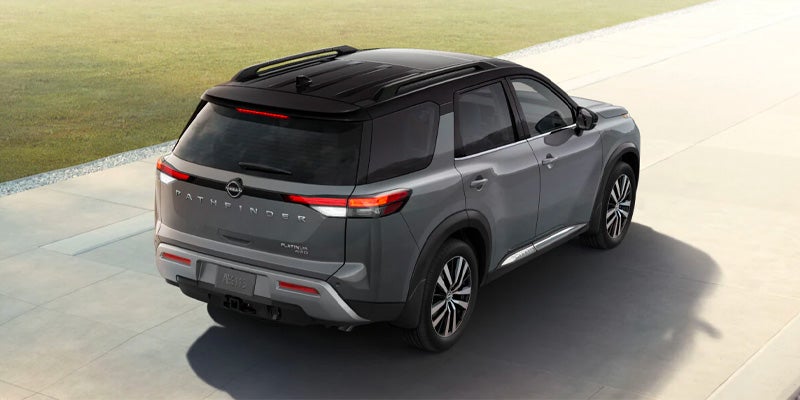 Grey Nissan Pathfinder Rear View